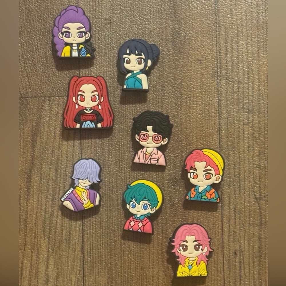 Kpop Demon Hunters Huntrix Saja Boys Shoe Jibbitz Croc Charms Set Bundle Anime